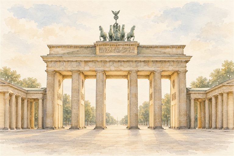 Illustration des Brandenburger Tors in Berlin