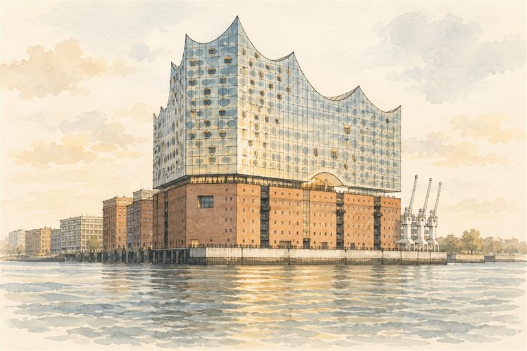 Illustration der Hamburger Elbphilharmonie